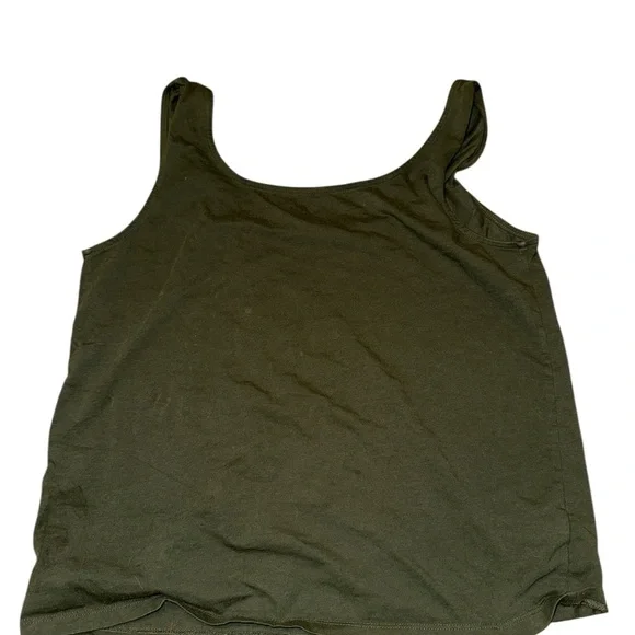 LOFT Forest Green Sleeveless Crop Tank Top - Picture 4 of 5